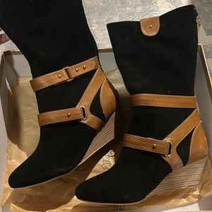 Matt Bernson Black suede boots size 9